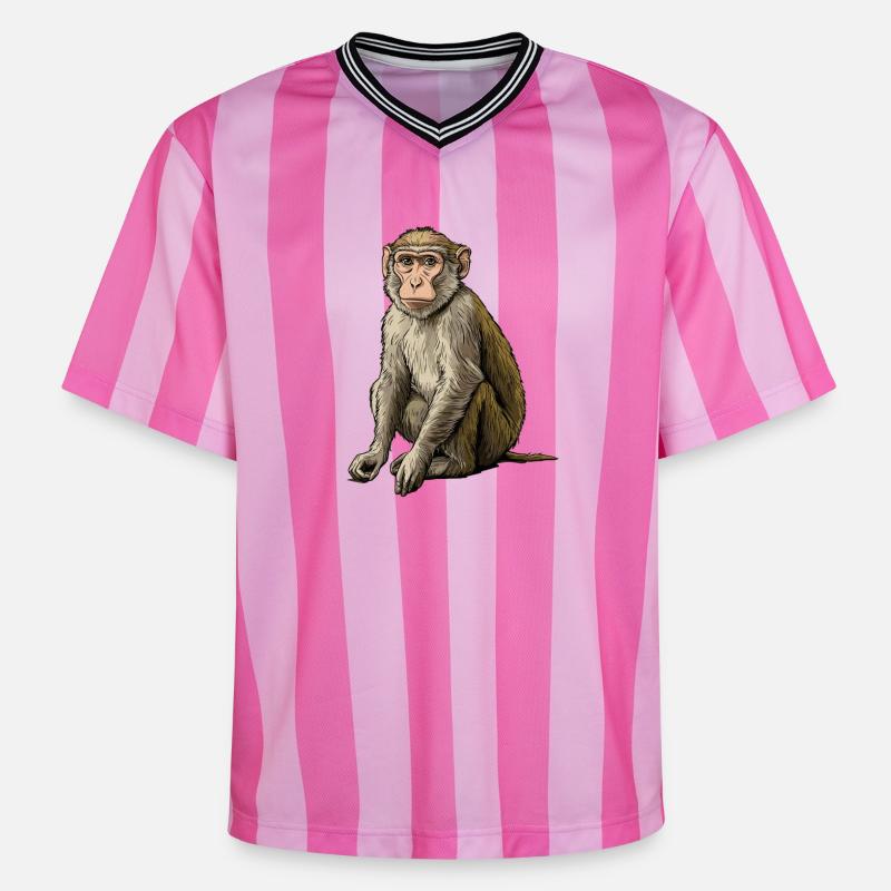 Macaque Macaque - T-shirt de foot unisexe en mesh - rose/rose rayures