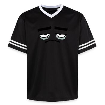 Mürrisches Trauriges Enttäuschtes Gesicht Lustig - T-shirt de foot unisexe en mesh - rose/rose rayures - Devant - AI Model Female 172 light (172cm) & AI Model Male 178 dark (178cm)