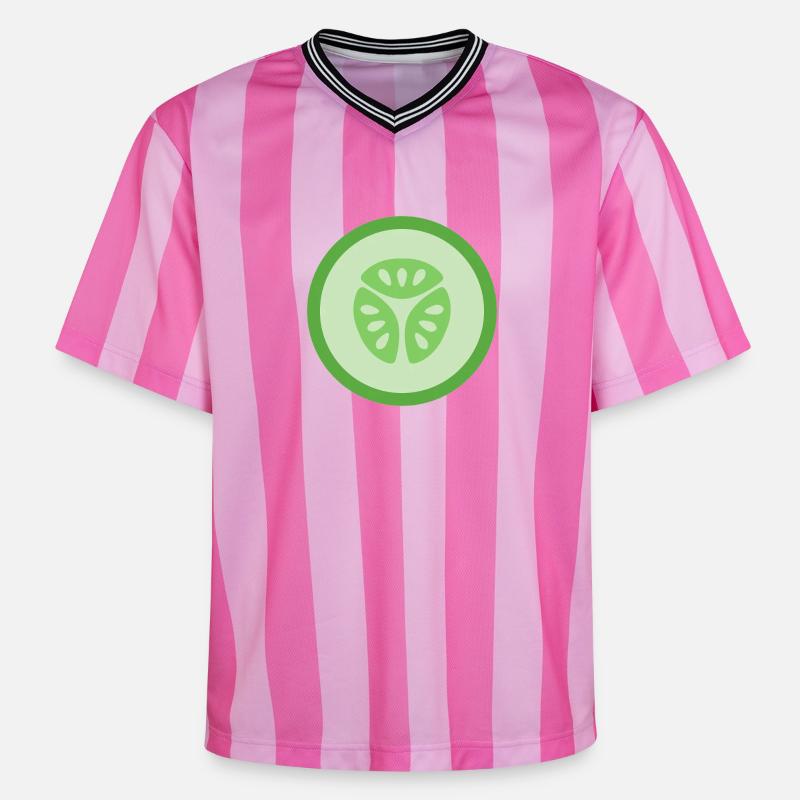 Tranche de concombre - T-shirt de foot unisexe en mesh - rose/rose rayures