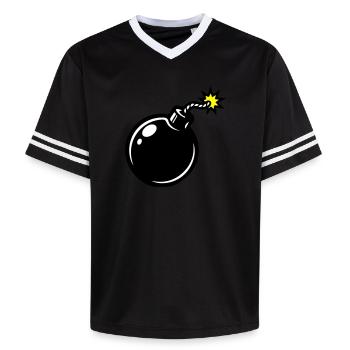 Bomb Comic - T-shirt de foot unisexe en mesh - rose/rose rayures - Devant - AI Model Female 172 light (172cm) & AI Model Male 178 dark (178cm)
