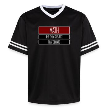 Math The Only Subject That Counts Nerd Mathe Logo - Unisex Football Style Mesh T-Shirt - black/white - Front - AI Model Female 172 light (172cm) & AI Model Male 185 light (185cm)