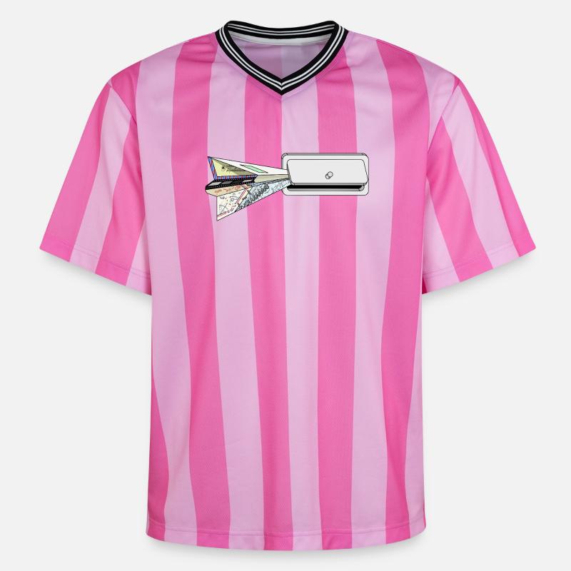 PLAN - T-shirt de foot unisexe en mesh - rose/rose rayures