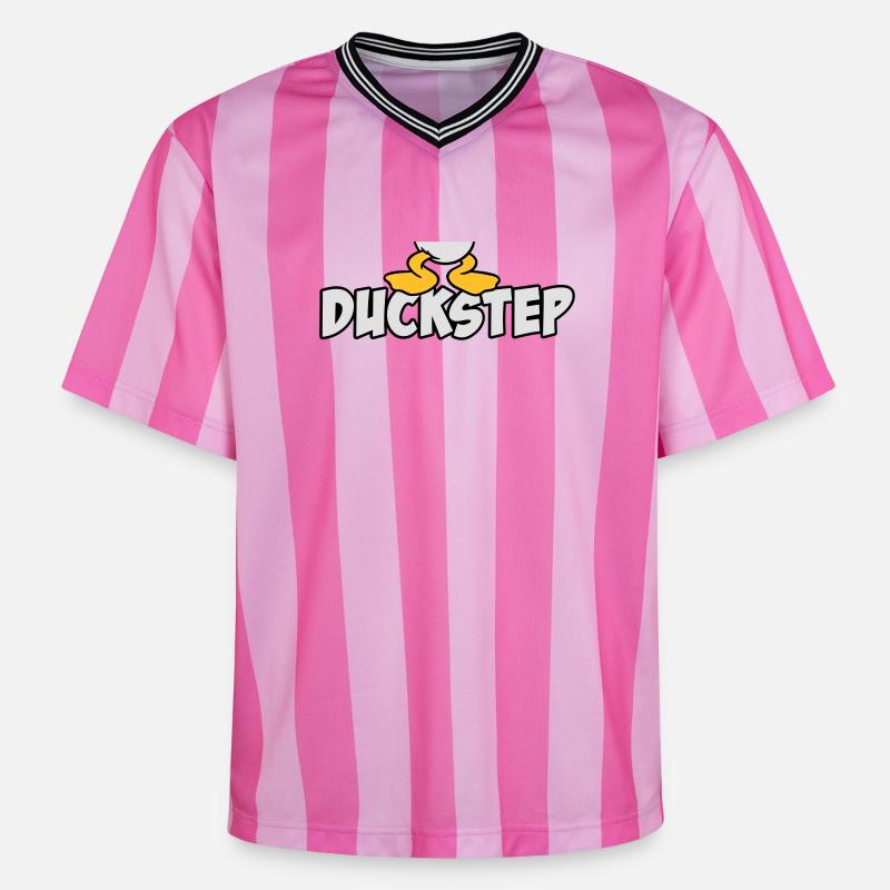 Duckstep (Dubstep) - T-shirt de foot unisexe en mesh - rose/rose rayures
