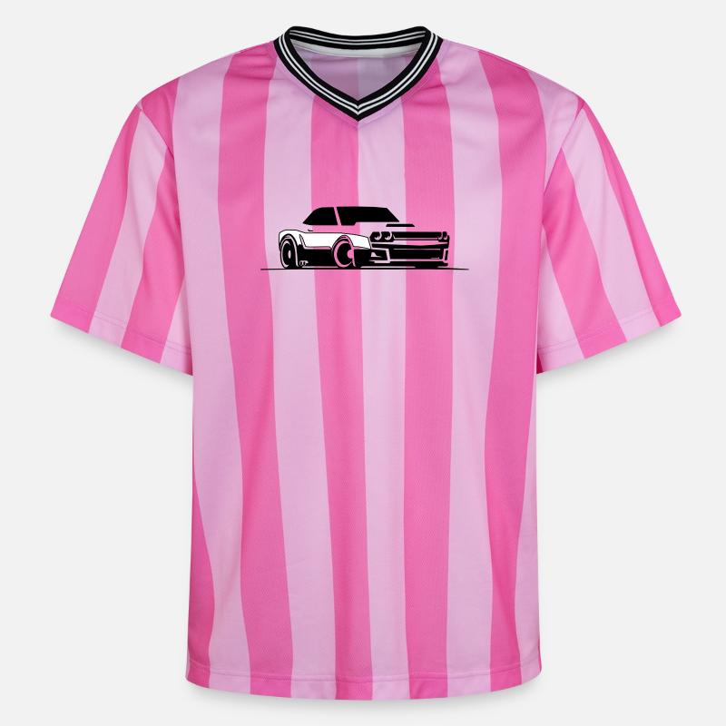 Challenger SRT Hellcat - T-shirt de foot unisexe en mesh - rose/rose rayures