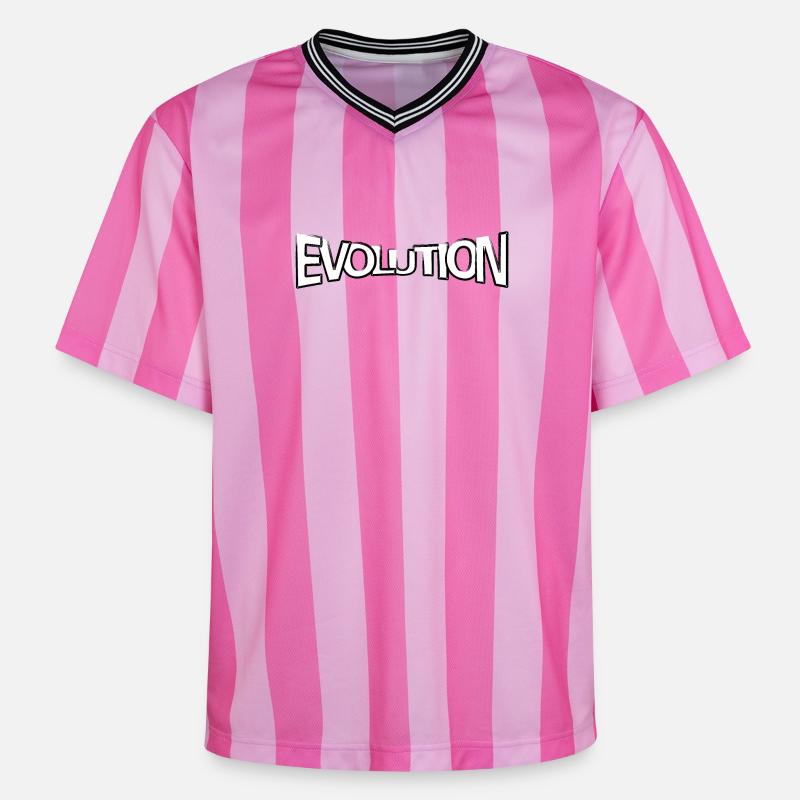 Revendication d’évolution - T-shirt de foot unisexe en mesh - rose/rose rayures