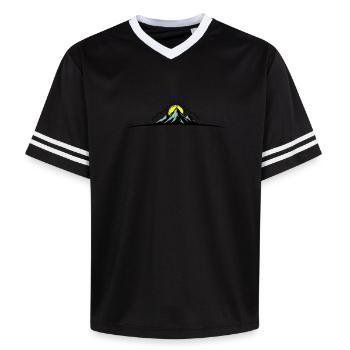 Montagnes Symboliques en plein air de Berge - T-shirt de foot unisexe en mesh - rose/rose rayures - Devant - AI Model Female 172 light (172cm) & AI Model Male 178 dark (178cm)