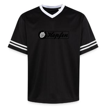 Symbole de l’orge de houblon - T-shirt de foot unisexe en mesh - rose/rose rayures - Devant - AI Model Female 172 light (172cm) & AI Model Male 178 dark (178cm)
