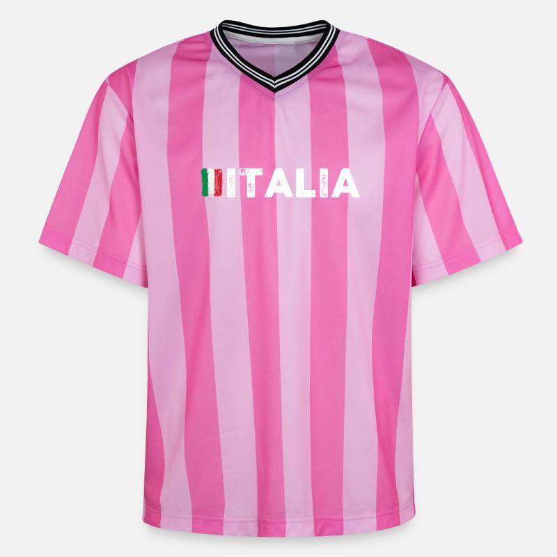 request_image_needed - Unisex Football Style Mesh T-Shirt - rose/rose rayures