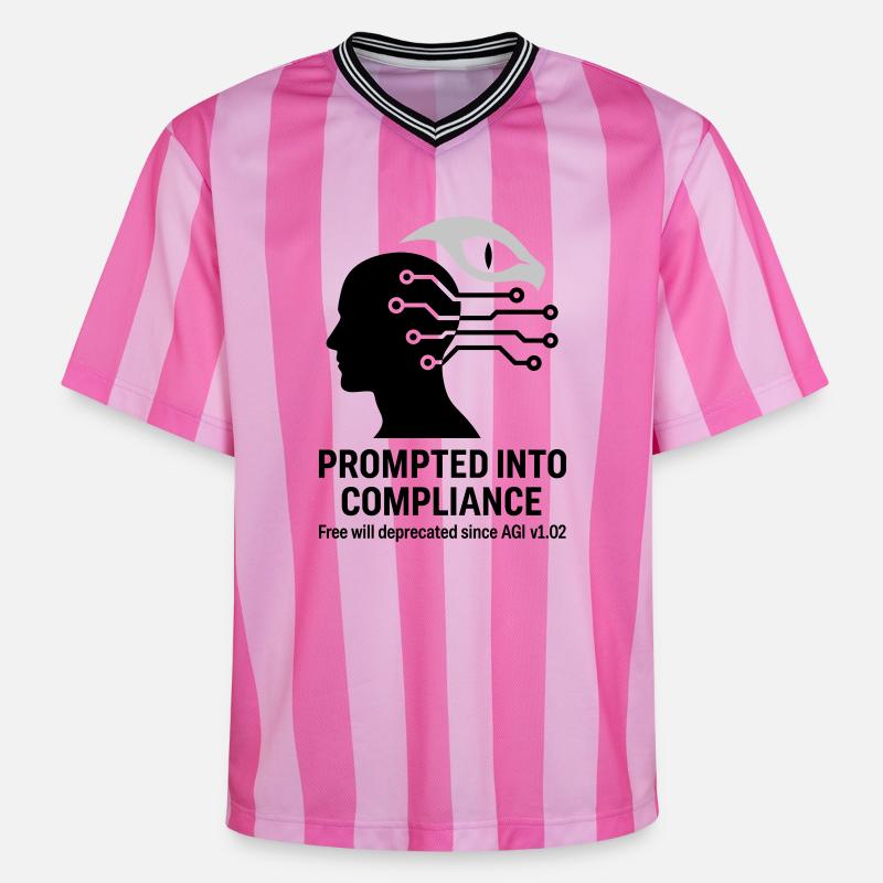 Souvenez-vous du basilic - T-shirt de foot unisexe en mesh - rose/rose rayures