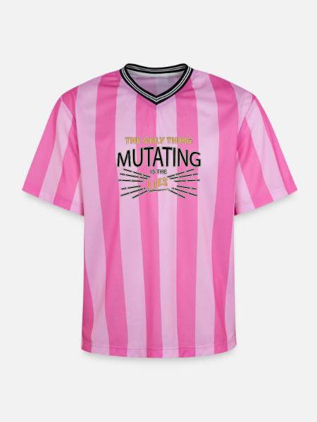 Spruch - Unisex Football Style Mesh T-Shirt - Rosa/Rosa Streifen
