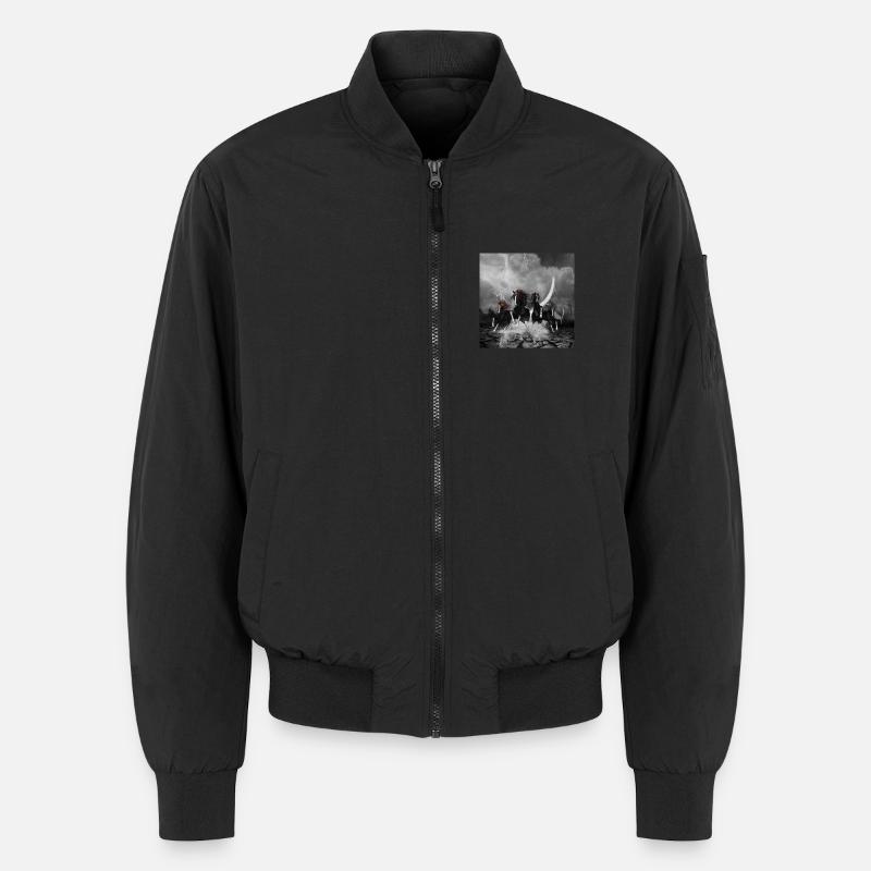 Wunderbare schwarze Pferde Unisex Bomberjacke