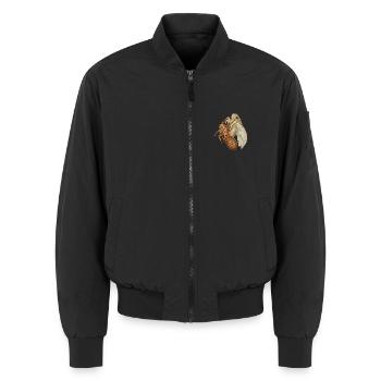 Das leere Muschel-Zikaden-Tee - Unisex Bomberjacke - Schwarz - Vorne - AI Model Female 172 light (172cm) & AI Model Male 185 light (185cm)