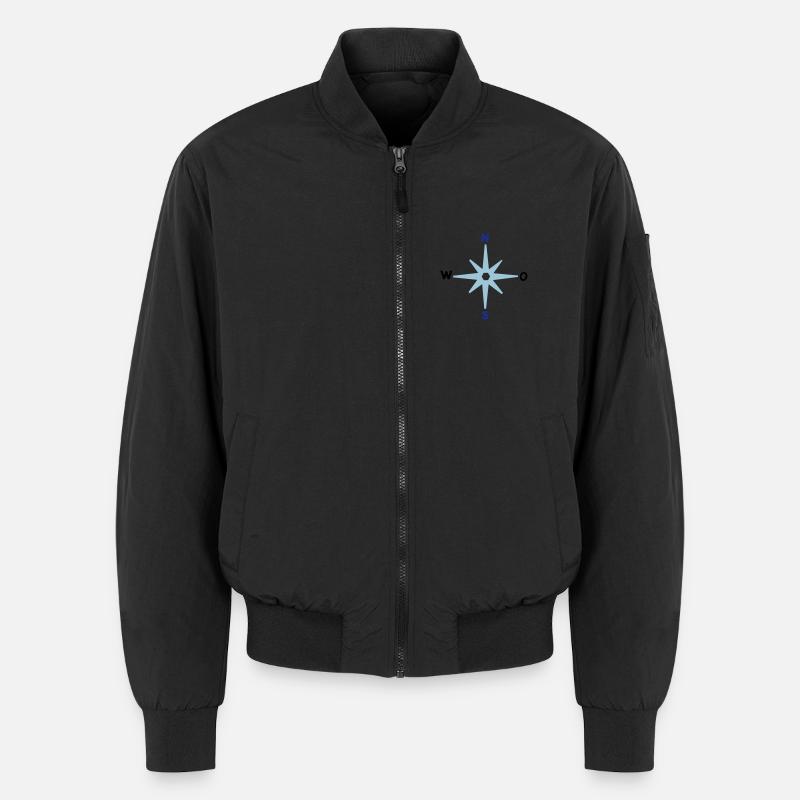 Kompass Himmelsrichtungen Sternkompass maritim - Unisex Bomberjacke - Schwarz