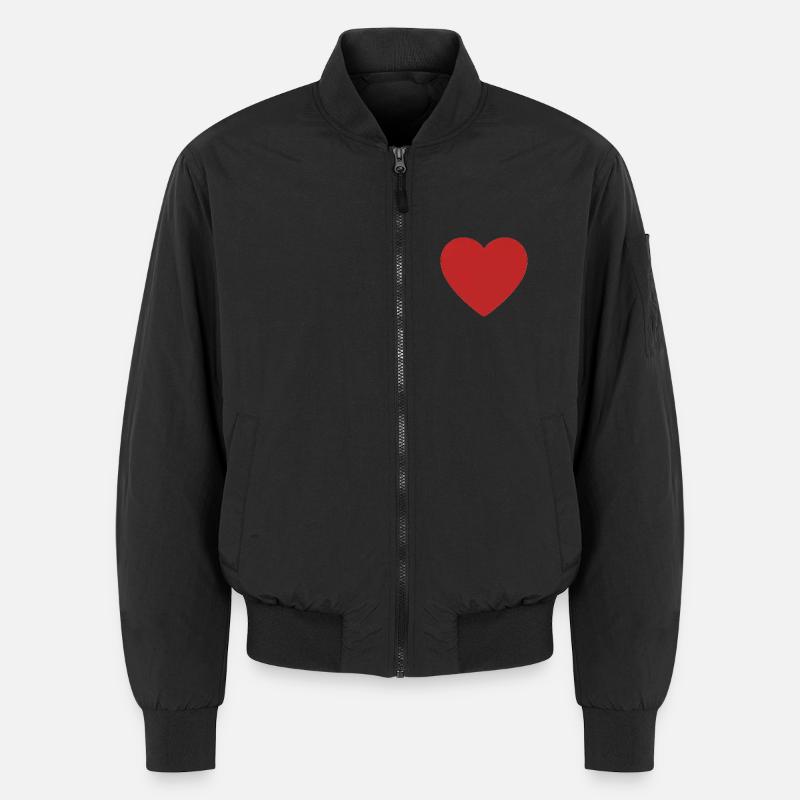 Impression d’icône de cœur rouge Bomber unisexe