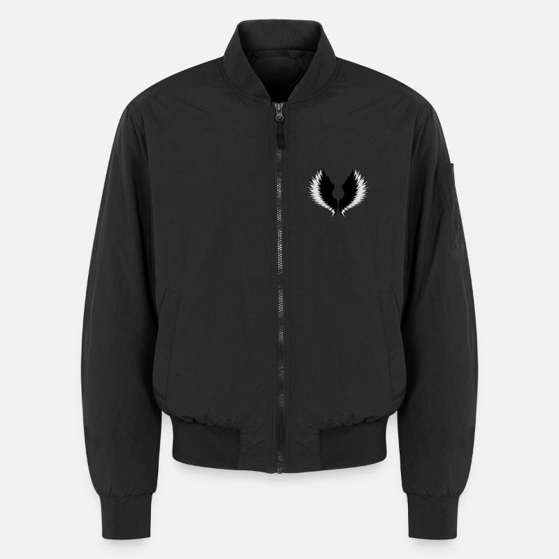 Wings with shadow - Unisex Bomber Jacket - black
