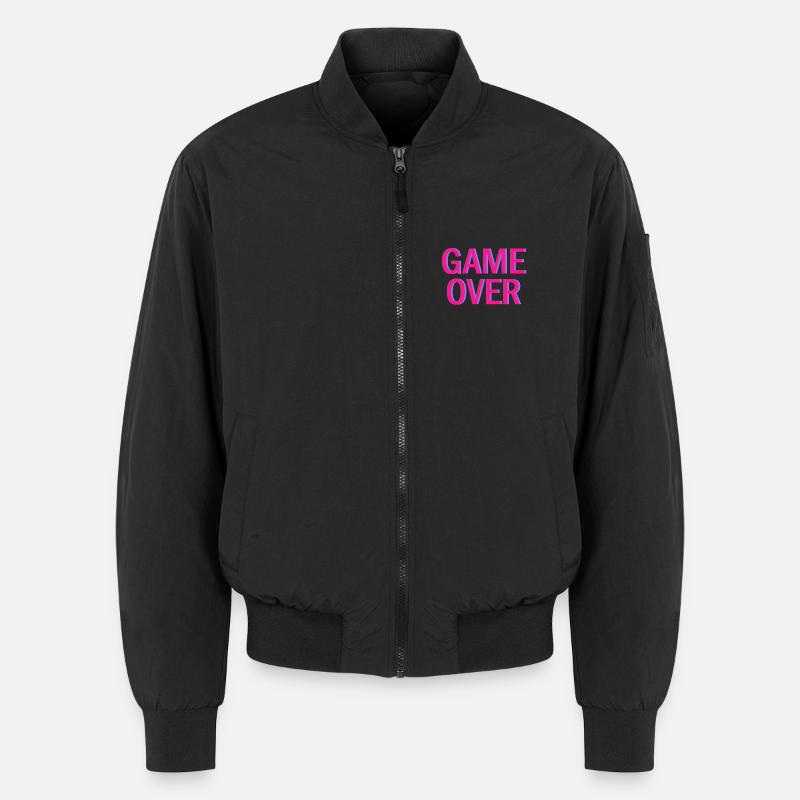 Game Over Neon Arcade Vibe Unisex Bomber Jacket