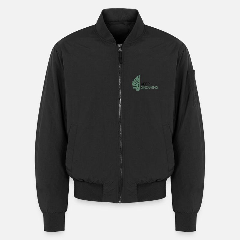 Monstera - Keep Growing - Unisex Bomber Jacket - black