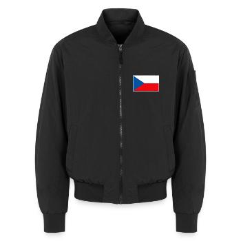 Czech Republic Flag Classic Frame - Unisex Bomberjacke - Schwarz - Vorne - AI Model Female 172 light (172cm) & AI Model Male 185 light (185cm)