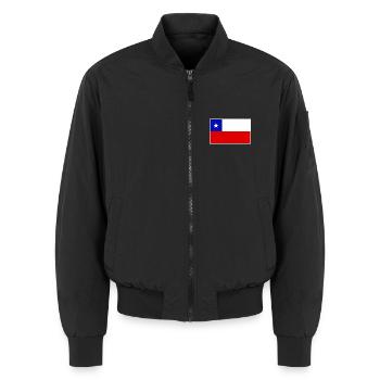 Chile Flag Classic Frame - Unisex Bomberjacke - Schwarz - Vorne - AI Model Female 172 light (172cm) & AI Model Male 185 light (185cm)
