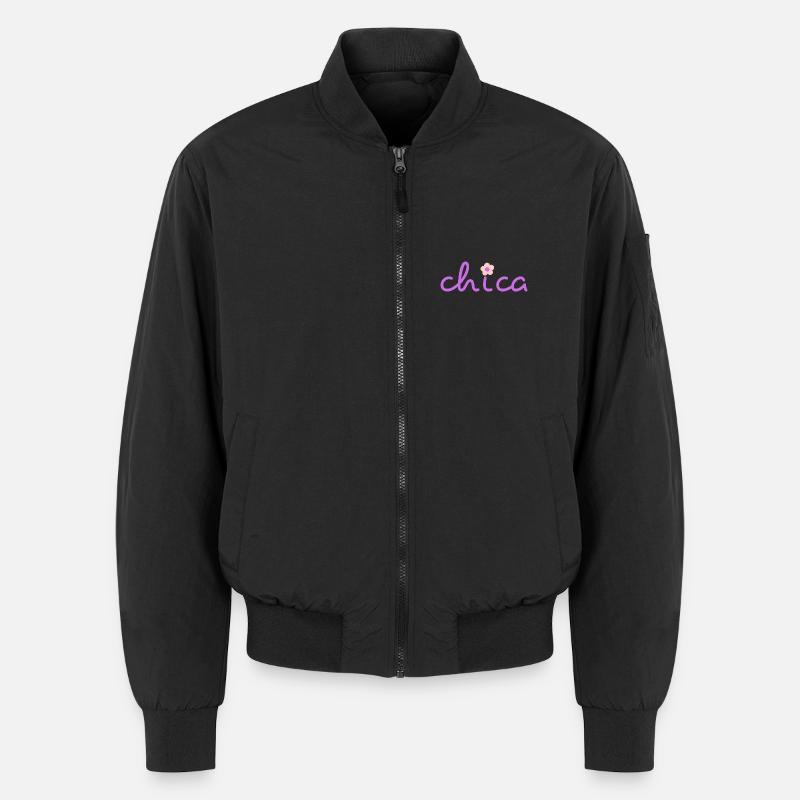 Chica flower - Unisex Bomber Jacket - black