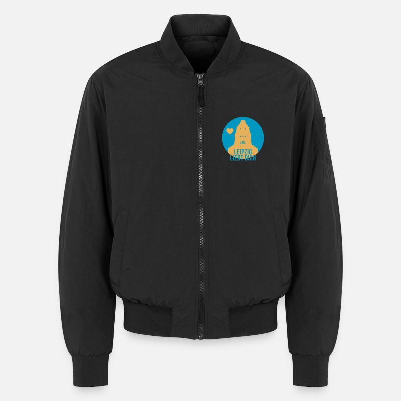 Leipzig liebt dich - Unisex Bomberjacke - Schwarz