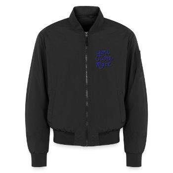 You are more - Unisex Bomber Jacket - black - Front - AI Model Female 172 light (172cm) & AI Model Male 185 light (185cm)