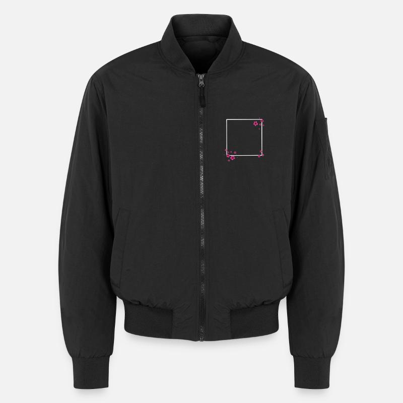 Quadrat Blüten Pink - Unisex Bomberjacke - Schwarz