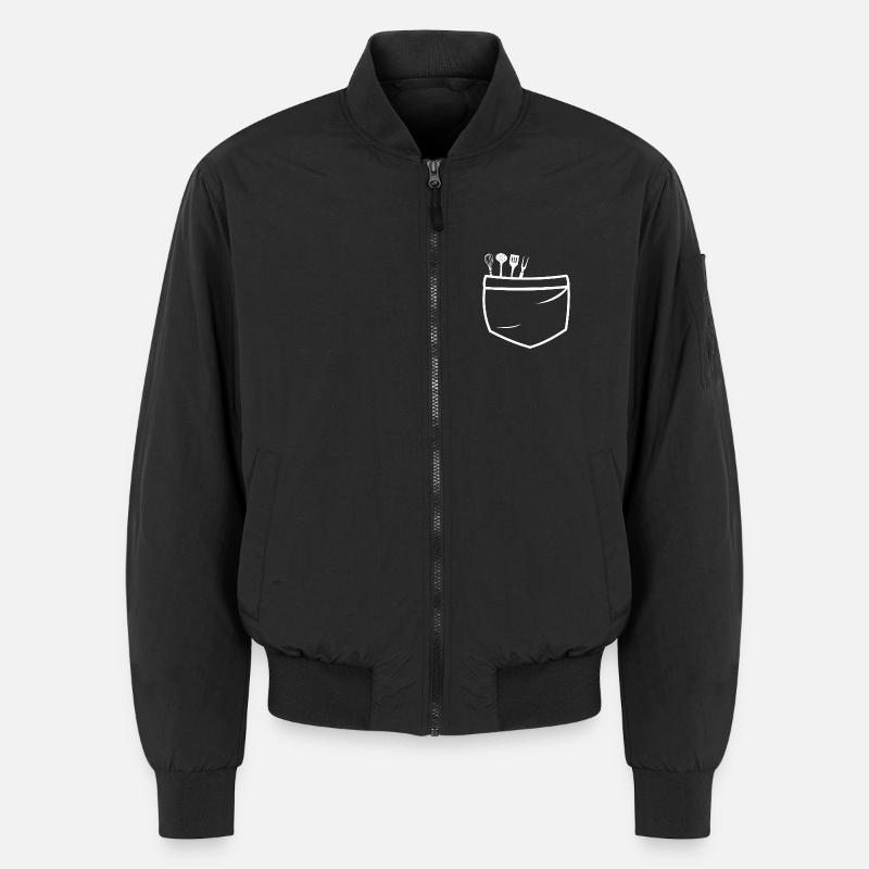 Kitchen Tool Bag Pattern - Unisex Bomber Jacket - black