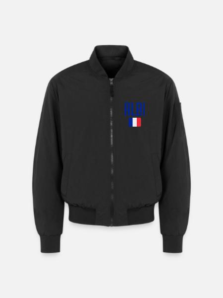 Albi France Flag Emblem - Unisex Bomber Jacket - black
