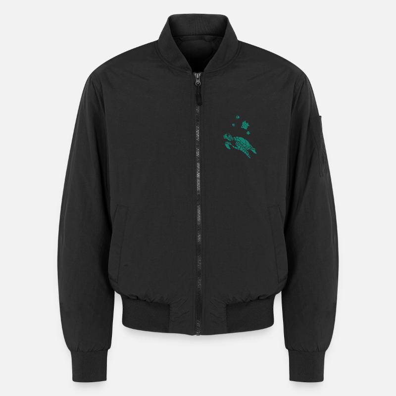 Turtle anf Flag fish - Unisex Bomber Jacket - black