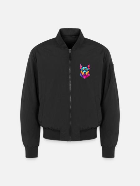 Hund Polygon geometrisch - Unisex Bomberjacke - Schwarz