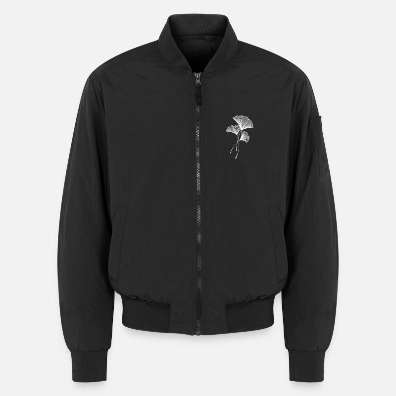 Minimalistisches botanisches Ginkgoblatt-Design Unisex Bomberjacke