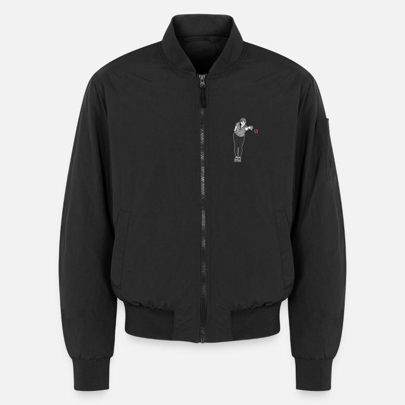 Petanque player Left-handed - Unisex Bomber Jacket - black