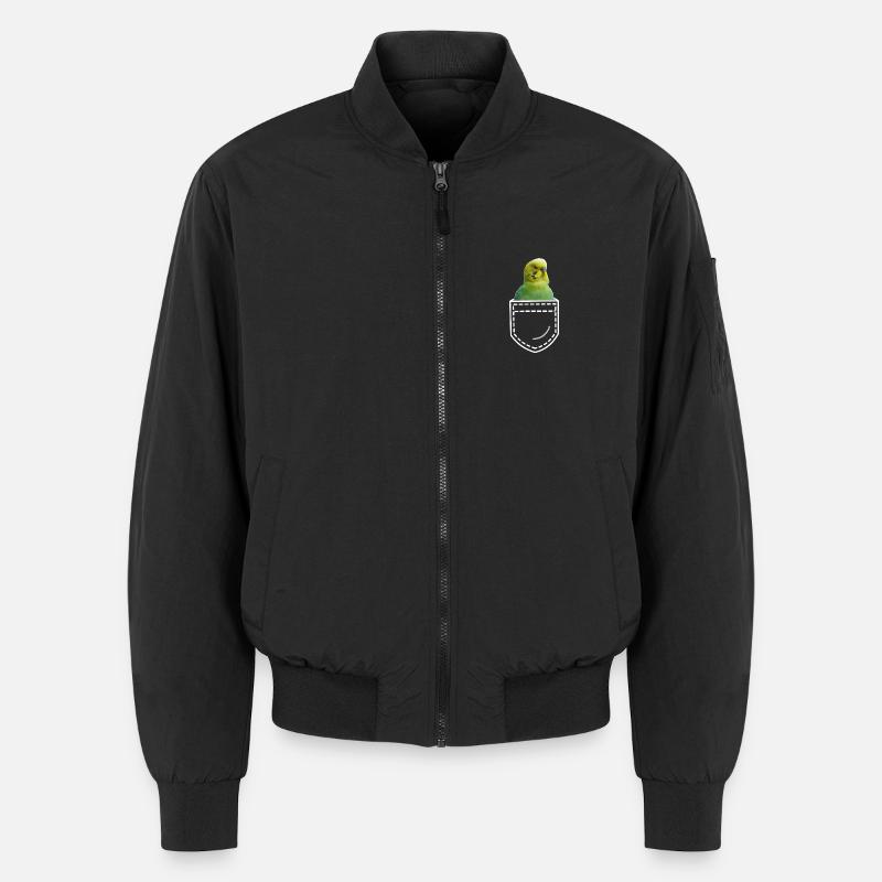 Vogel Wellensittich - Unisex Bomberjacke - Schwarz