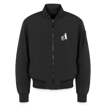 Choose ReaL Life - Unisex Bomberjacke - Schwarz - Vorne - AI Model Female 172 light (172cm) & AI Model Male 185 light (185cm)