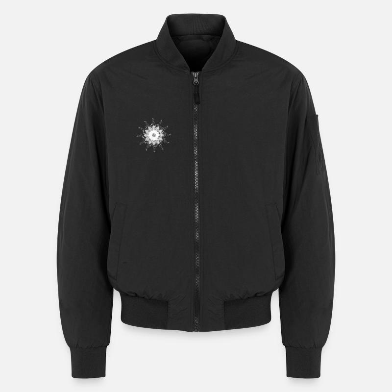 Musical Mandala Snowflake Pattern - Unisex Bomber Jacket - black