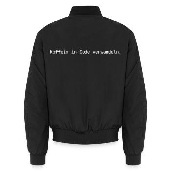 Koffein in Code verwandeln Spruch T-Shirt Nerd - Unisex Bomberjacke - Schwarz - Hinten - AI Model Male 185 light (185cm)