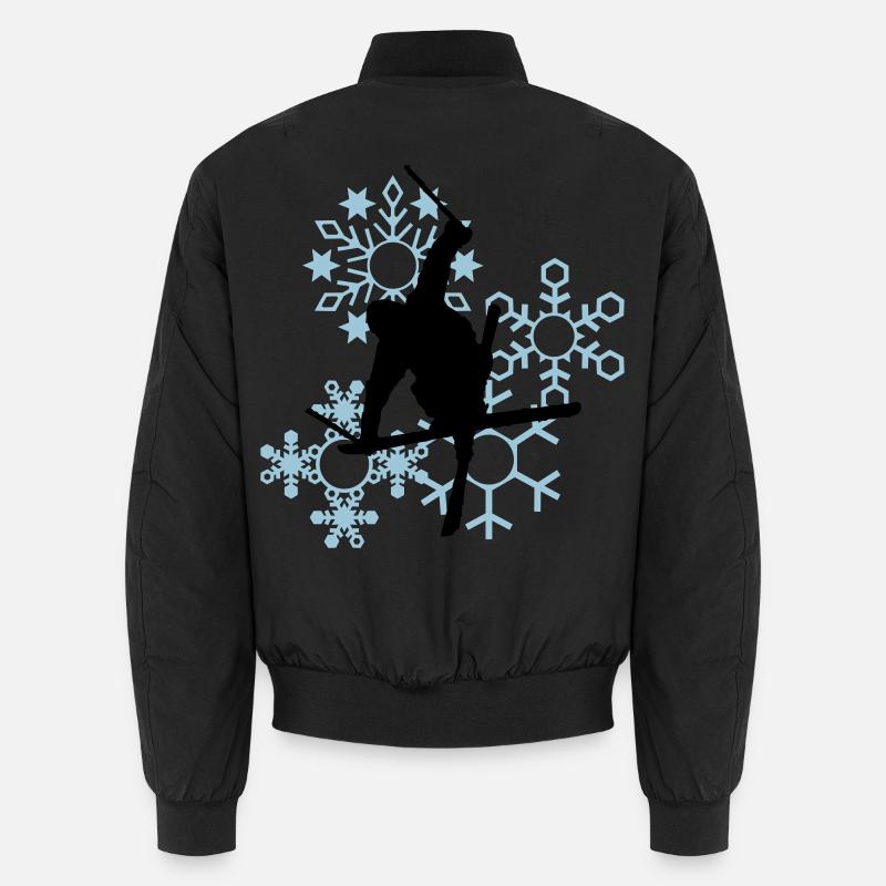 Skis with snowflakes Unisex Bomber Jacket