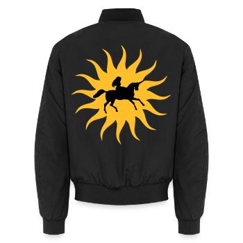 Sun avec Unicorn - Bomber unisexe - noir - Dos - AI Model Male 185 light (185cm)