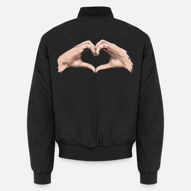 Hands heart - Bomber unisexe - noir