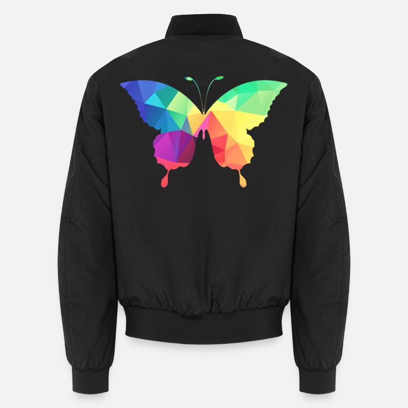 Bunter Schmetterling - Unisex Bomberjacke - Schwarz