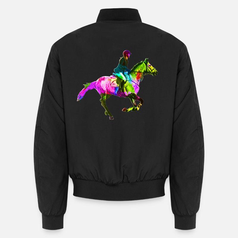 Bunte Reiterin - Unisex Bomberjacke - Schwarz