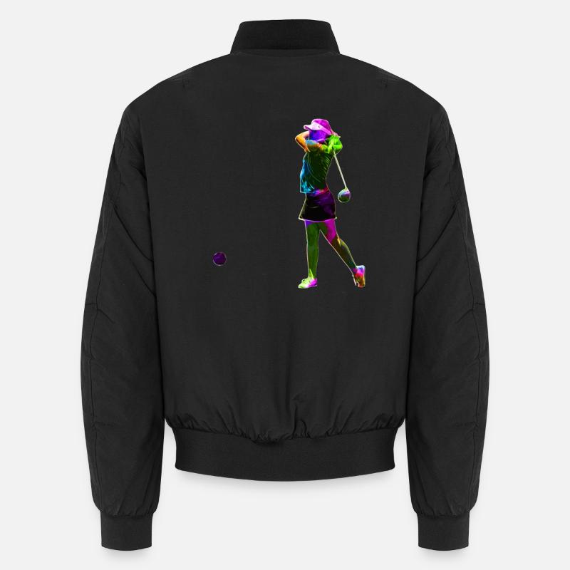 Colourful golfer - Unisex Bomber Jacket - black