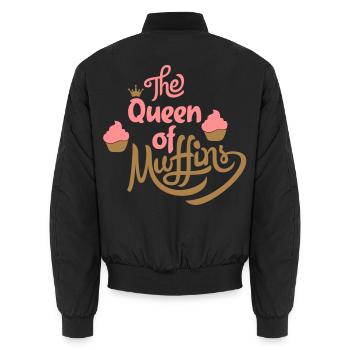 muffins - Unisex Bomber Jacket - black - Back - AI Model Male 185 light (185cm)