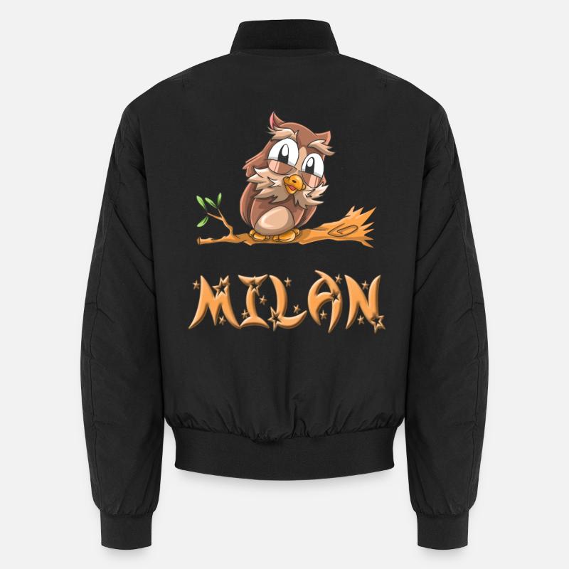 Eule Milan - Unisex Bomberjacke - Schwarz