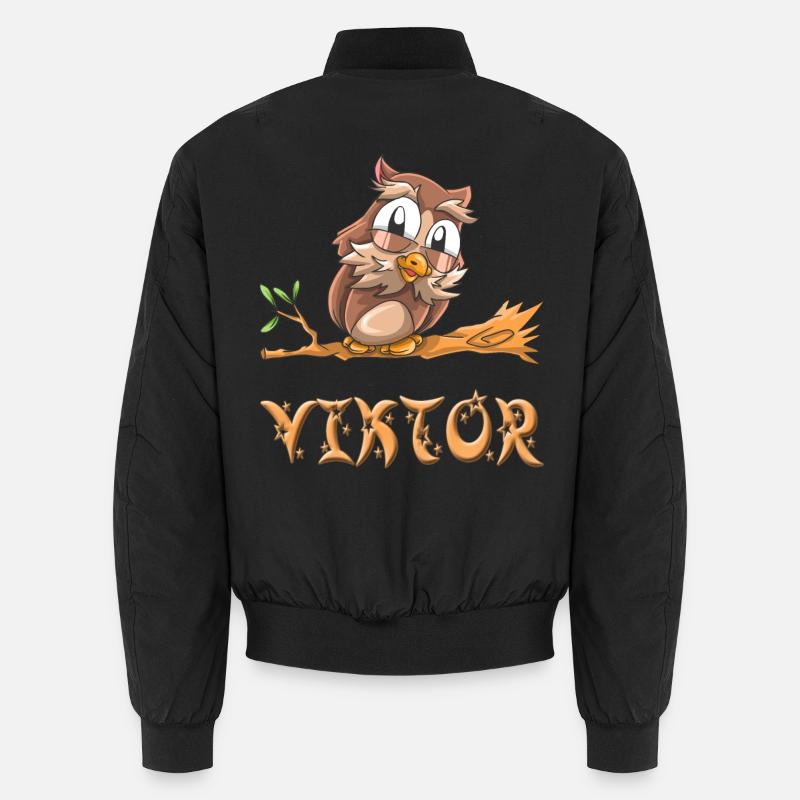 Eule Viktor - Unisex Bomberjacke - Schwarz