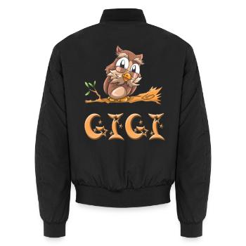 Chouette Gigi - Bomber unisexe - noir - Dos - AI Model Male 185 light (185cm)