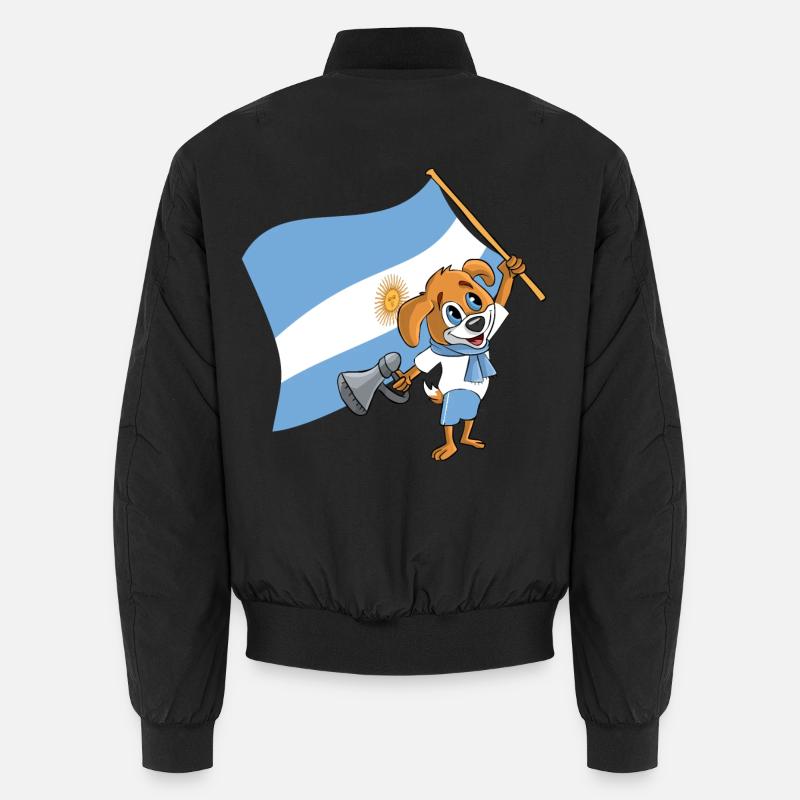 Argentinien Fan Hund Unisex Bomberjacke