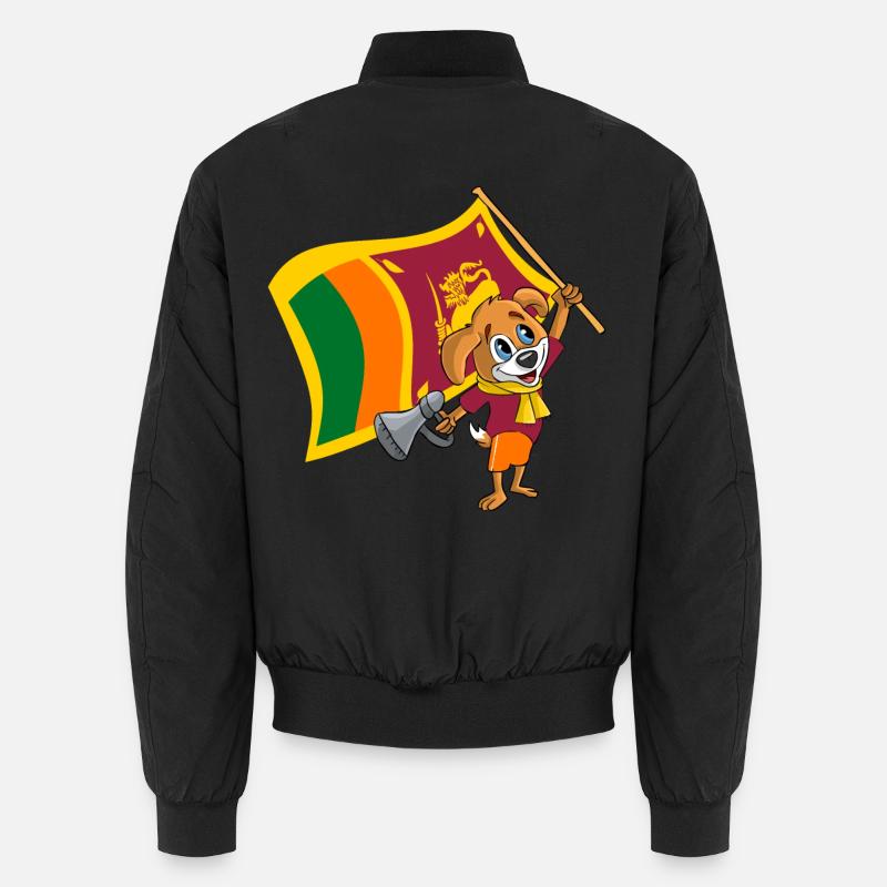 Sri Lanka fan dog - Unisex Bomber Jacket - black