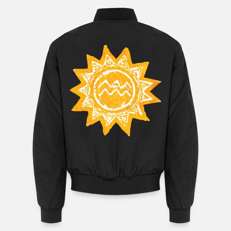 Design abstrait du soleil dans les tons de jaune de Majorque Bomber unisexe